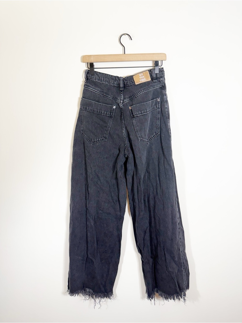 Free People We The Free Old West Slouchy High Rise Wide Leg Jeans Black 27 - Picture 5 of 9